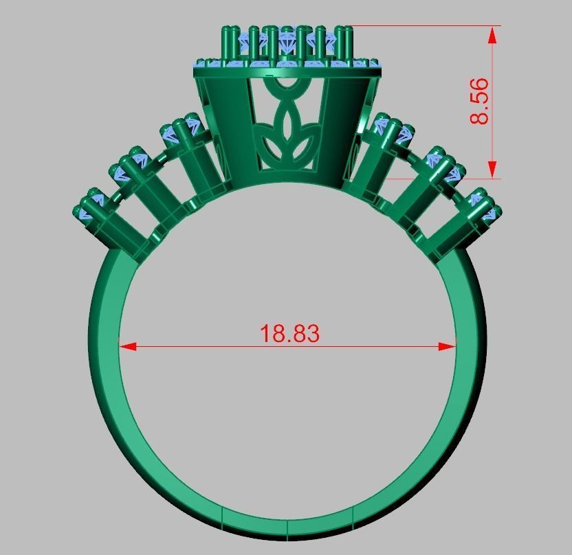 Diamond ring 0582 3D printable model6 3D print model_12