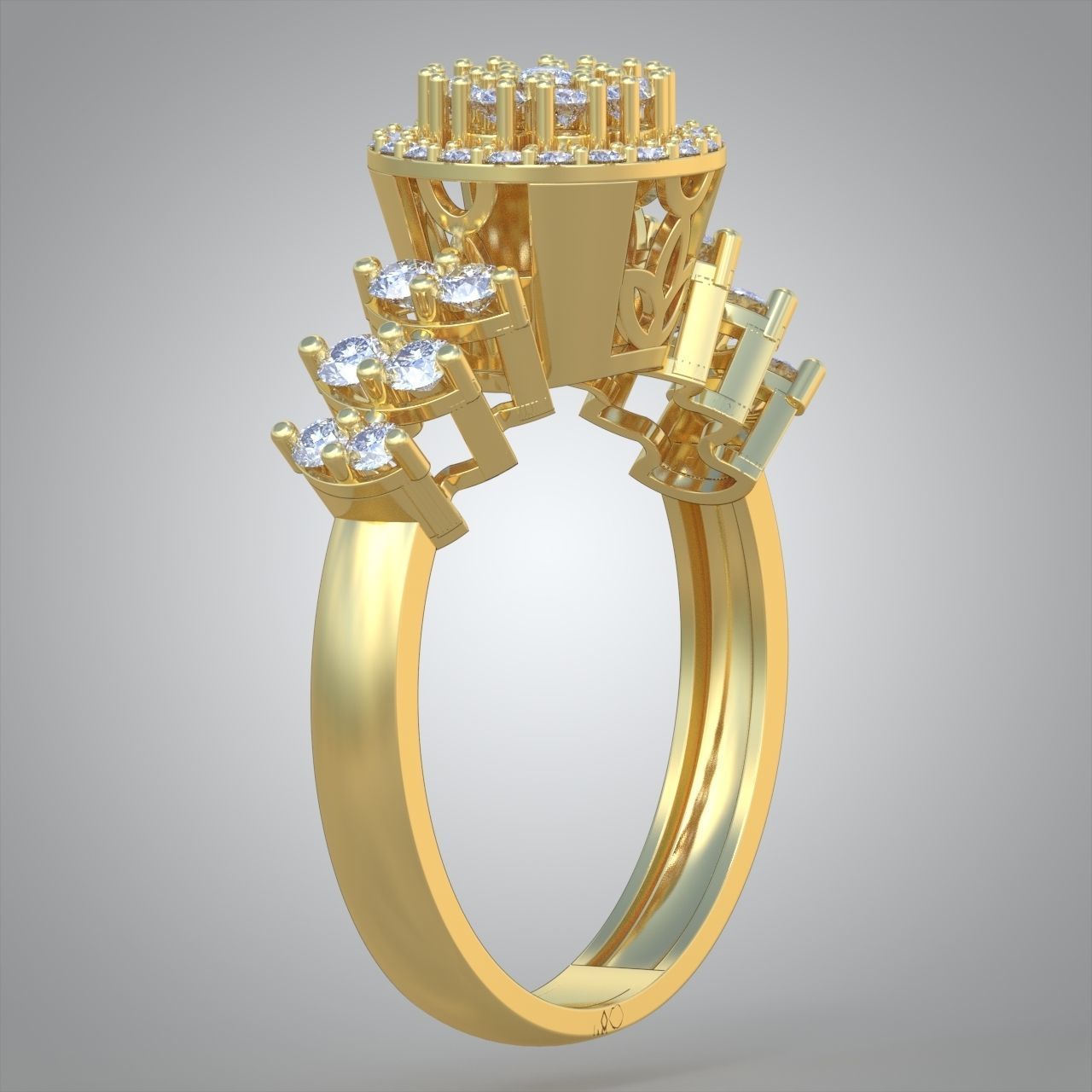 Diamond ring 0582 3D printable model6 3D print model_4