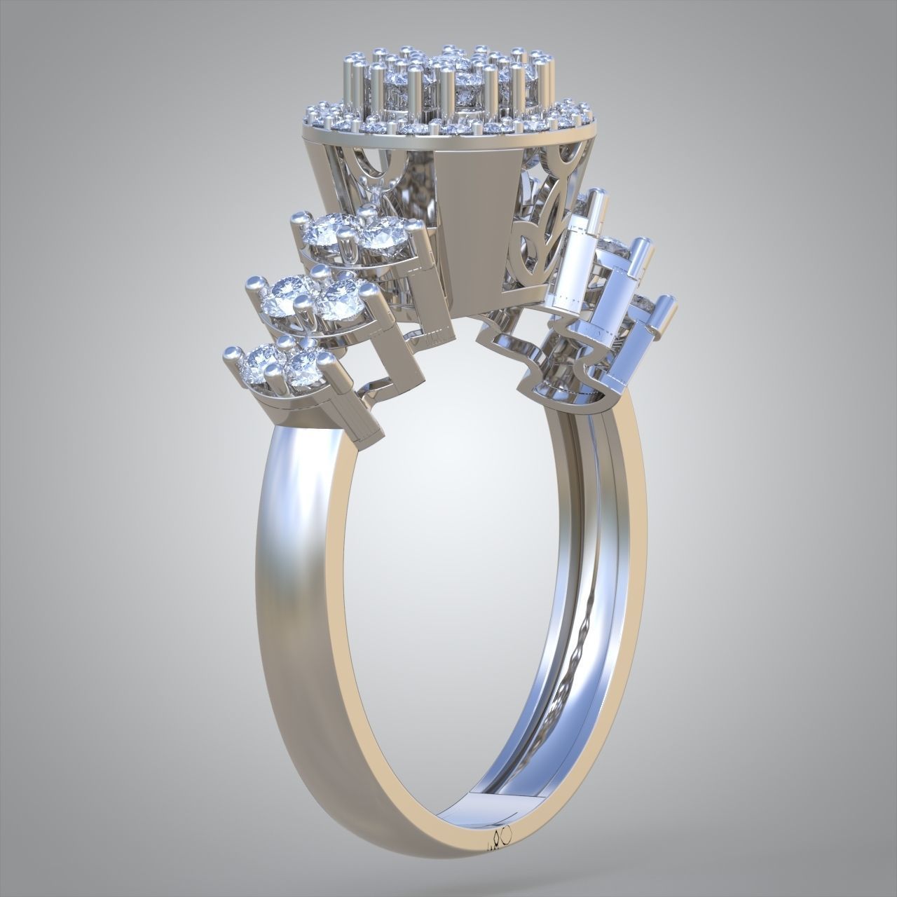 Diamond ring 0582 3D printable model6 3D print model_5