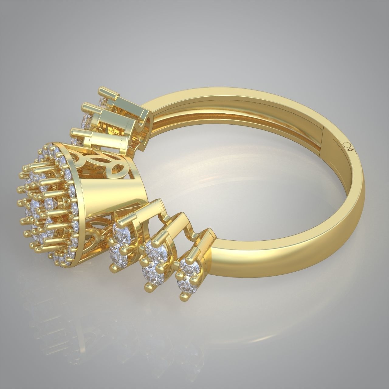 Diamond ring 0582 3D printable model6 3D print model_8
