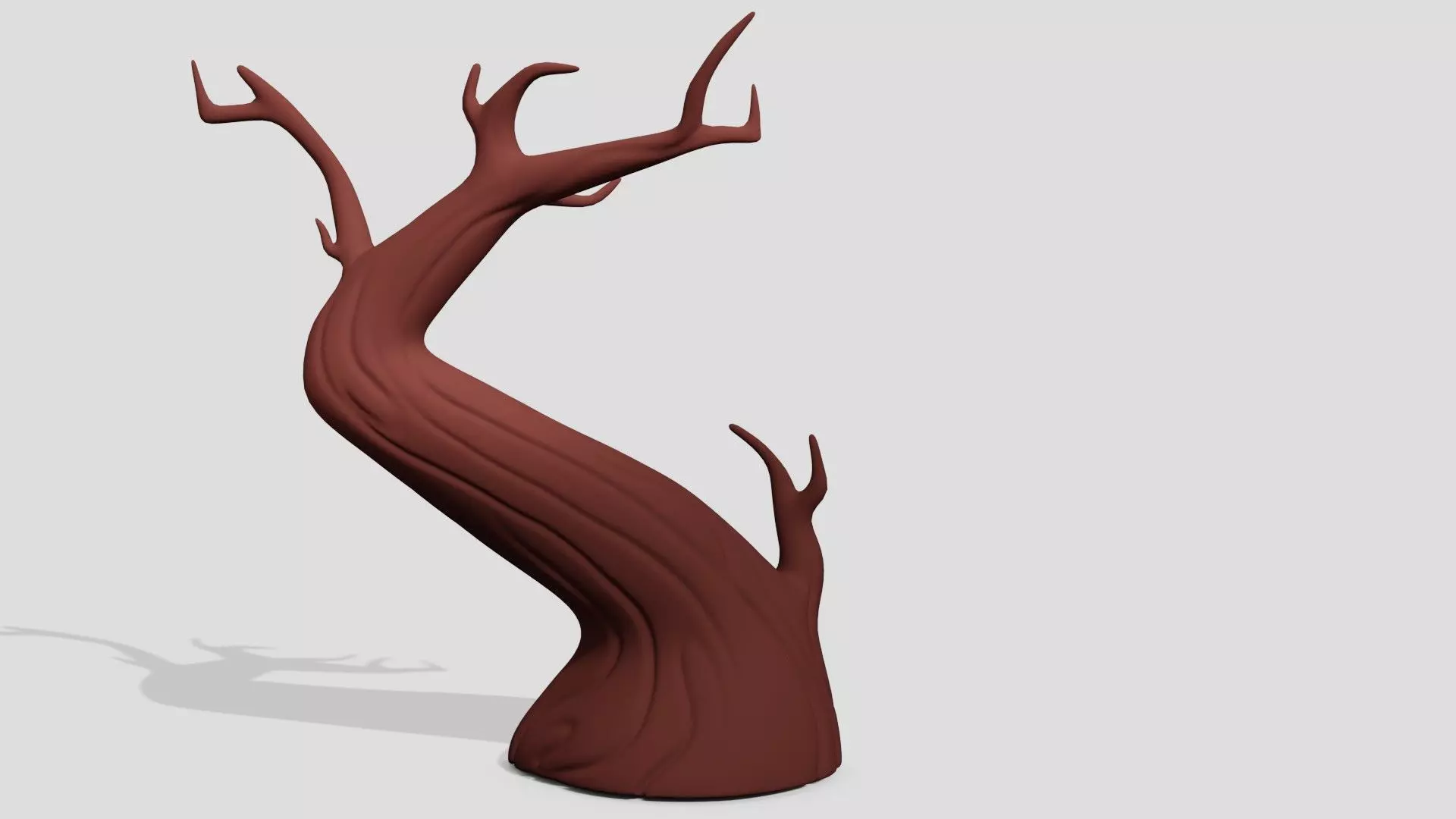 Old empty brown tree  3D model_0
