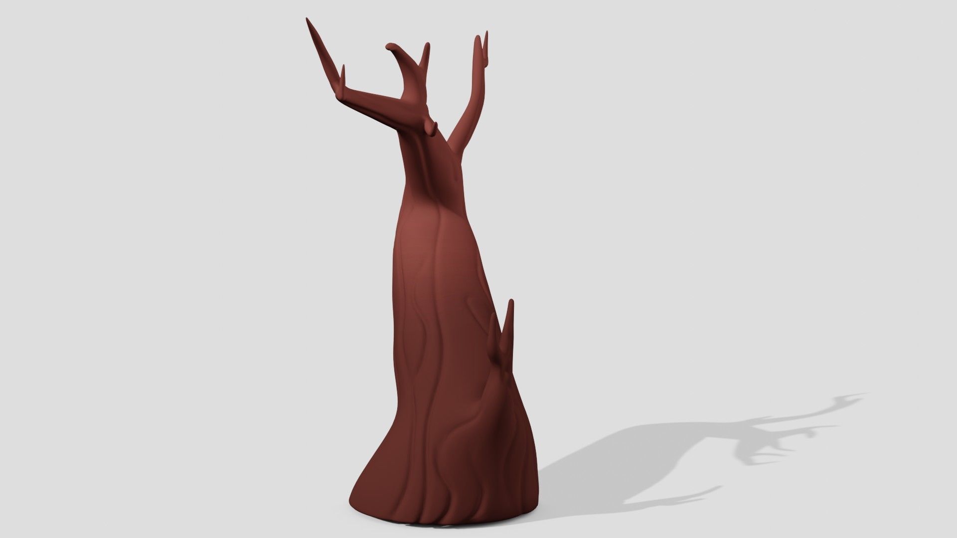 Old empty brown tree  3D model_2
