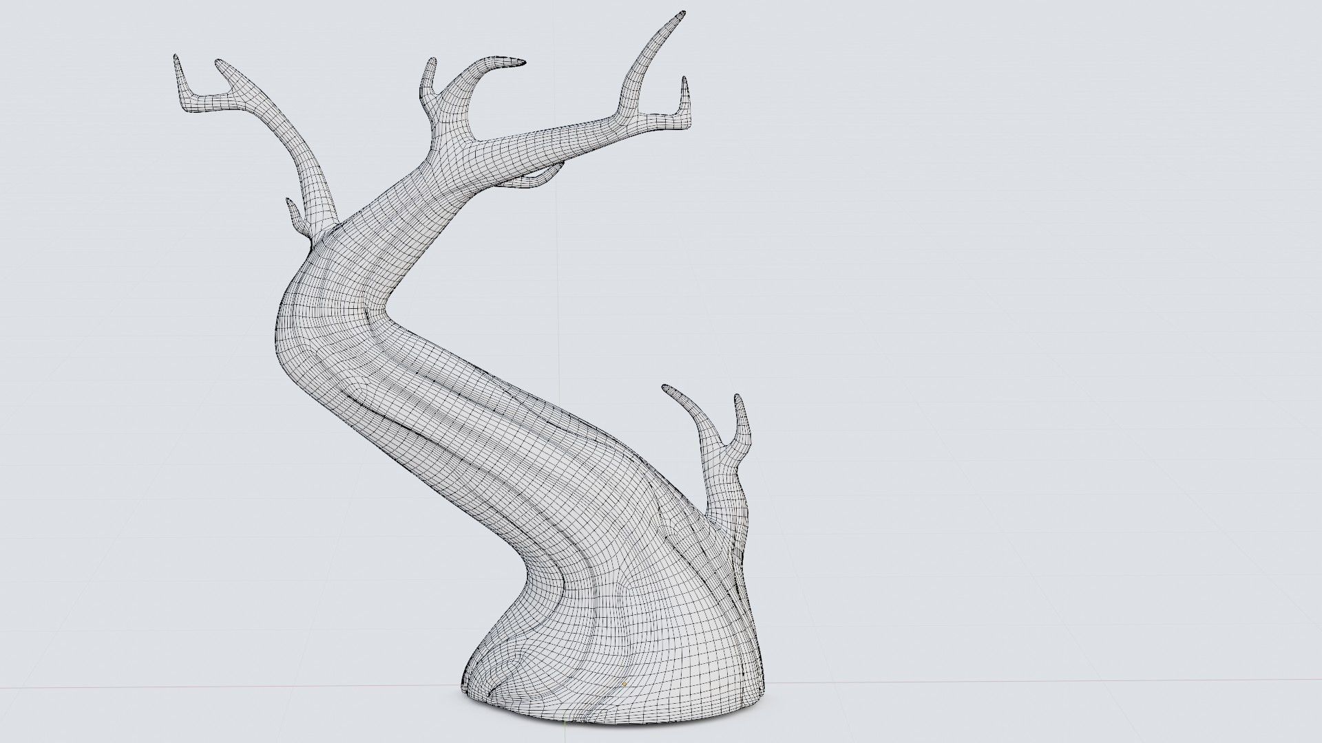 Old empty brown tree  3D model_1