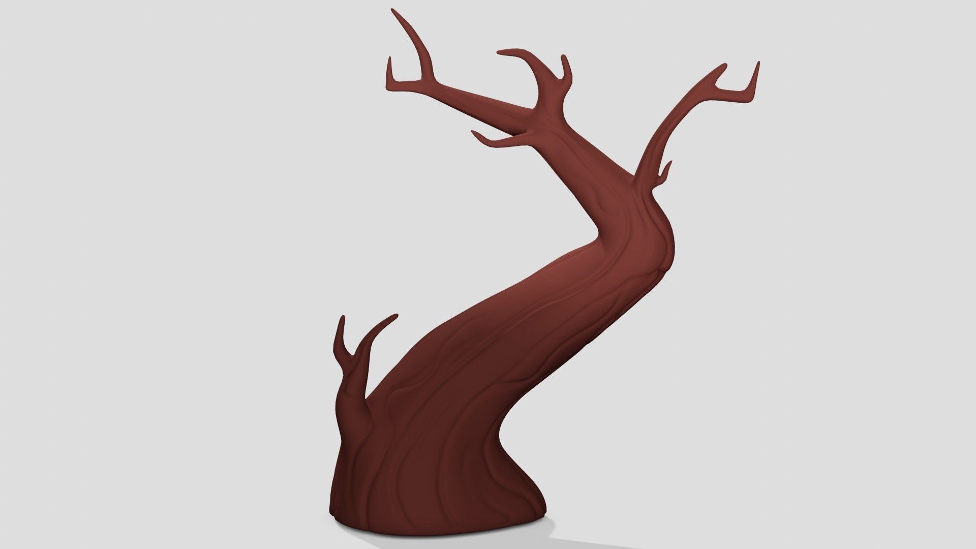 Old empty brown tree  3D model_3