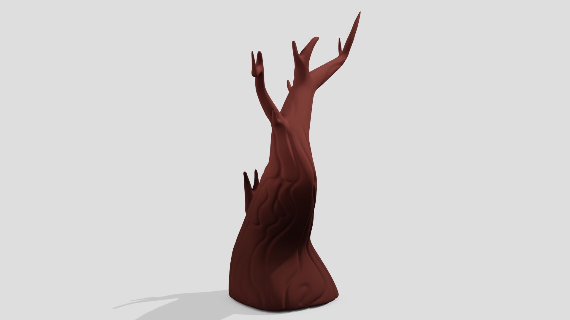 Old empty brown tree  3D model_5