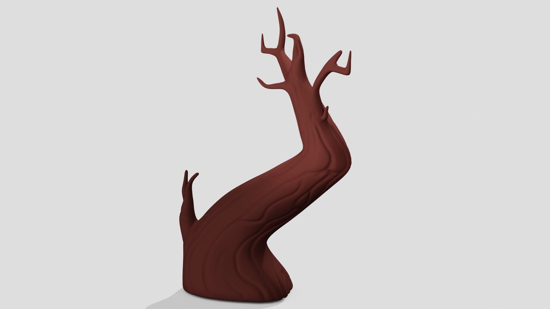 Old empty brown tree  3D model_4