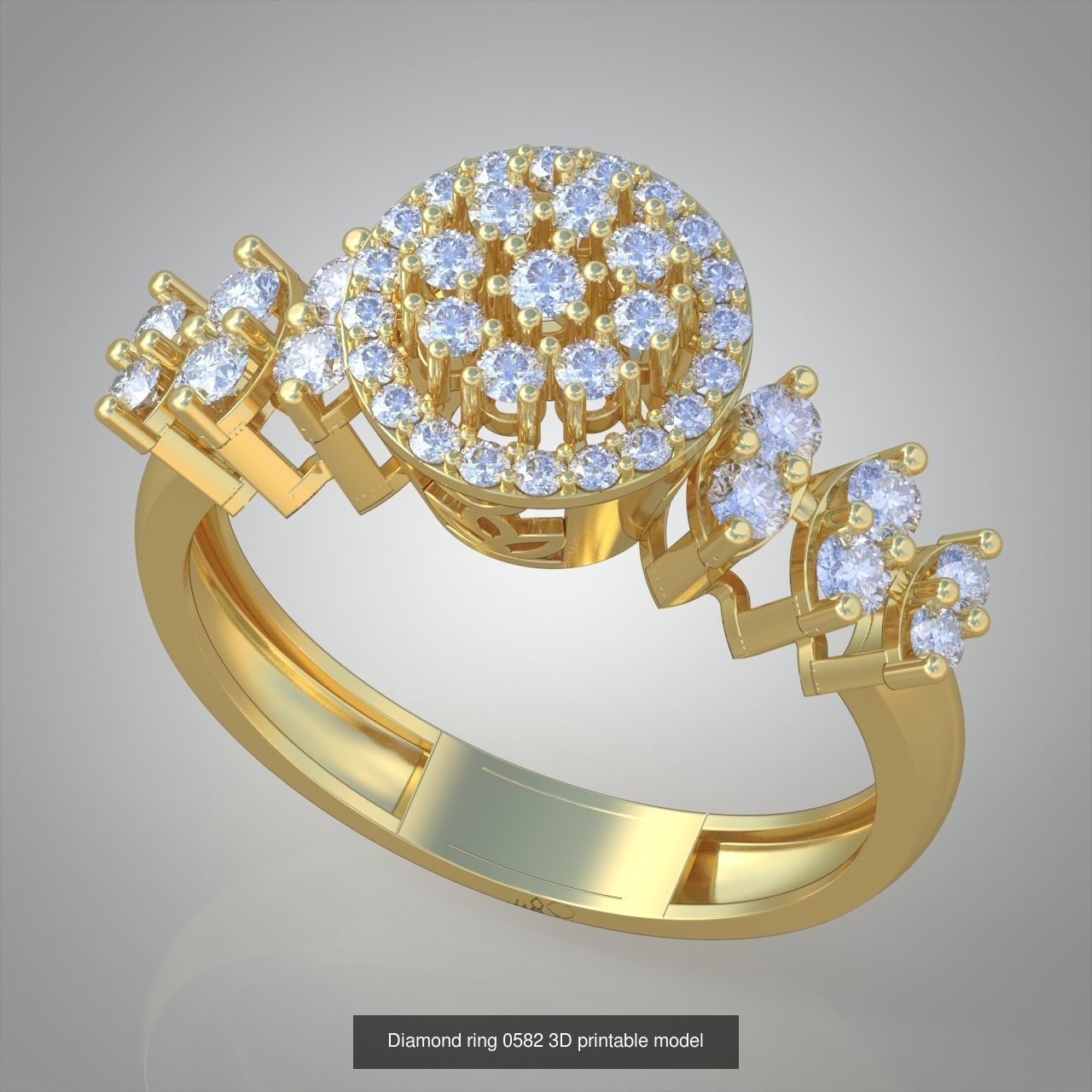 Ring Earring and Pendant Set 3D printable model 0086 3D Model Collection_7