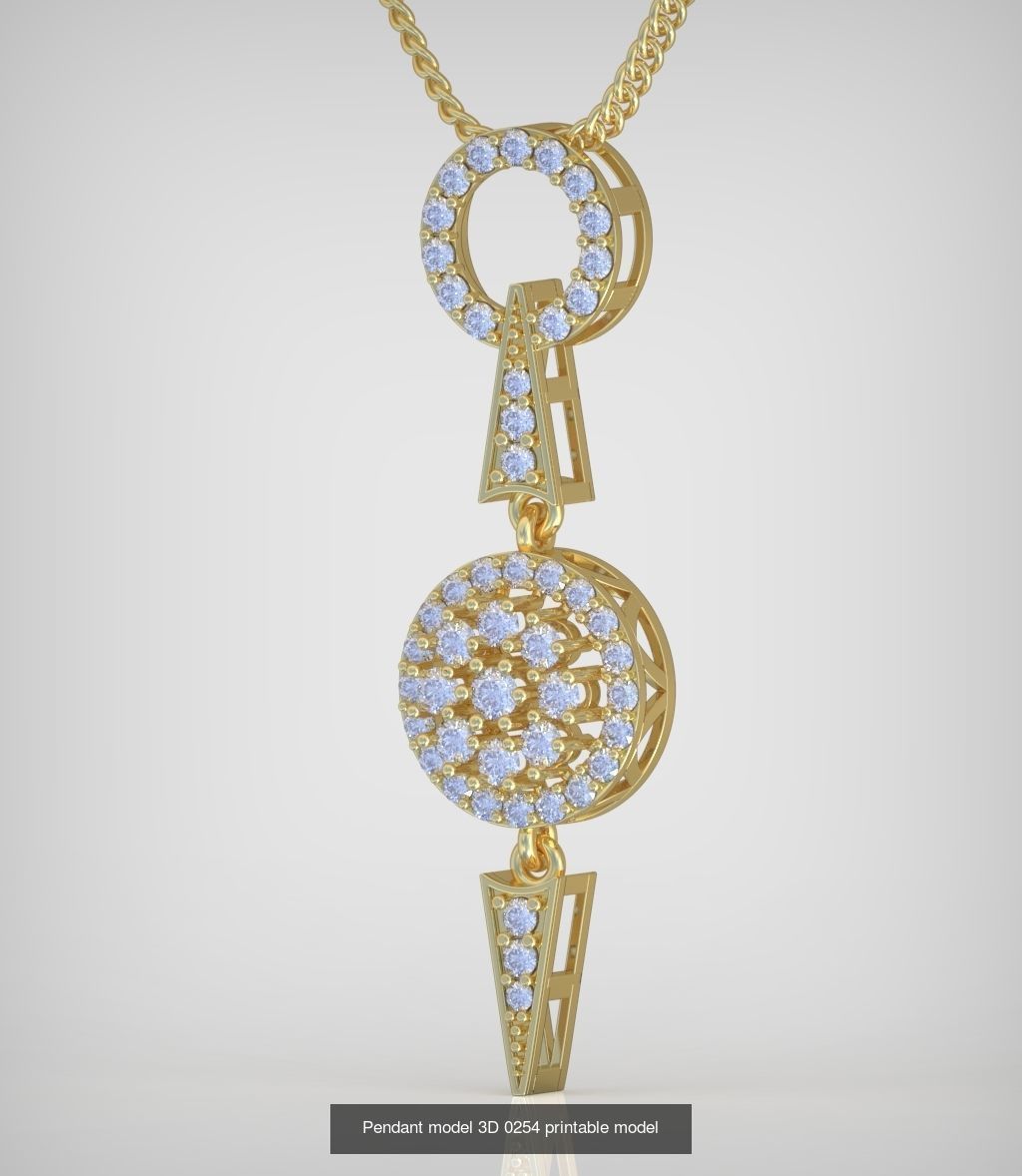 Ring Earring and Pendant Set 3D printable model 0086 3D Model Collection_5