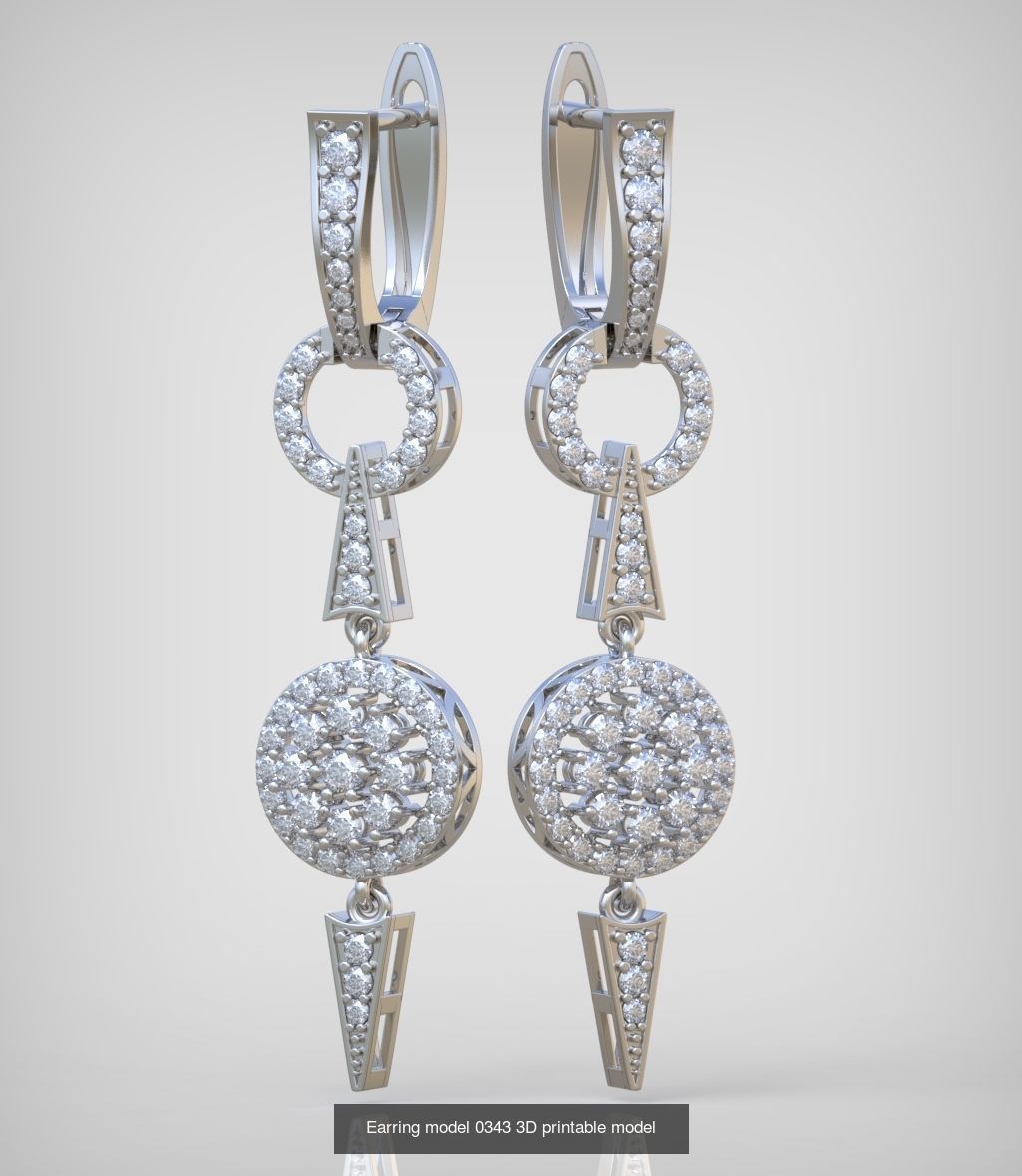 Ring Earring and Pendant Set 3D printable model 0086 3D Model Collection_6