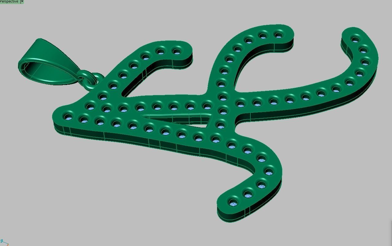 A letter Pendant model 3D 0183 printable model 3D print model_9