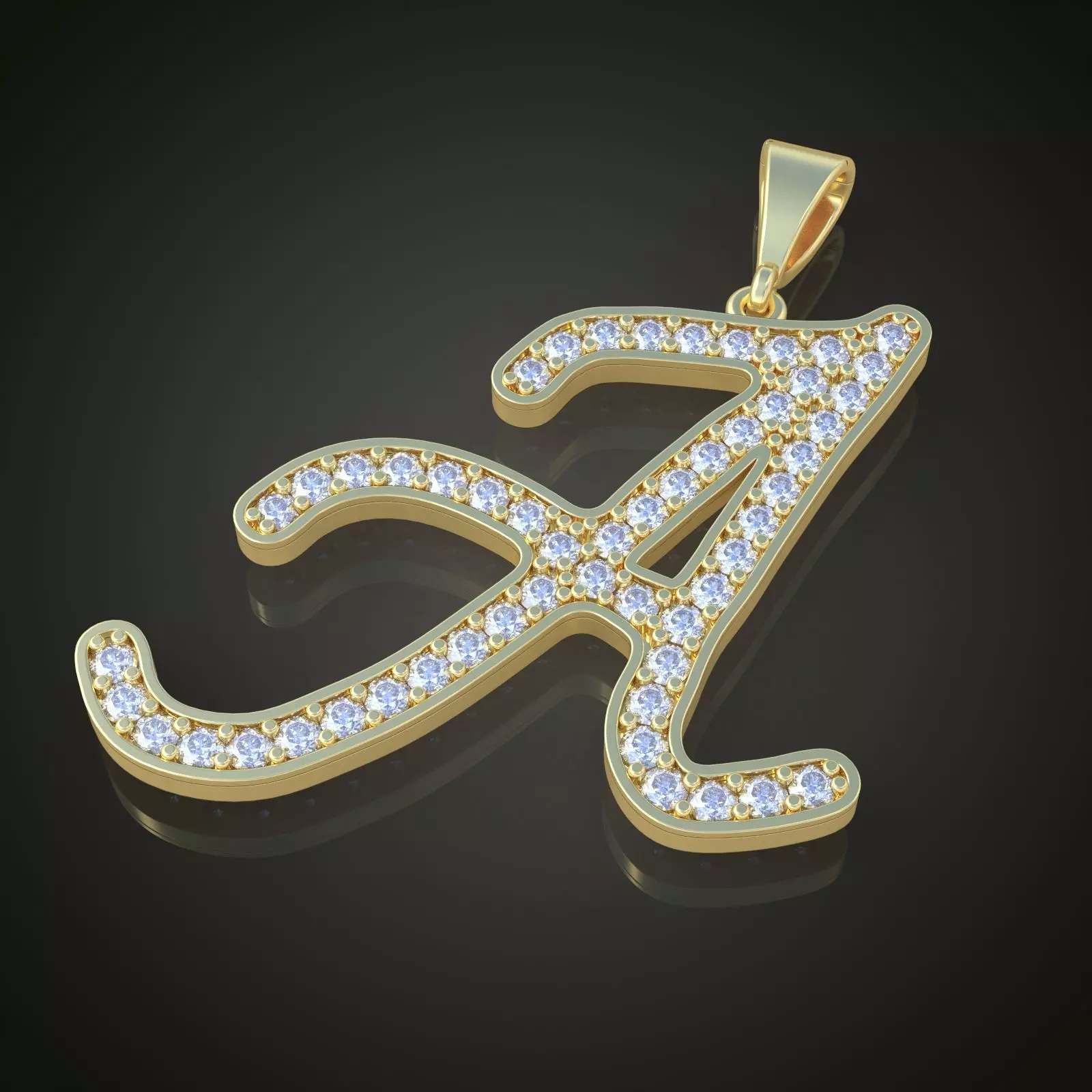 A letter Pendant model 3D 0183 printable model 3D print model_0