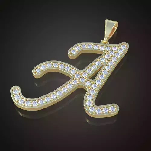 A letter Pendant model 3D 0183 printable model