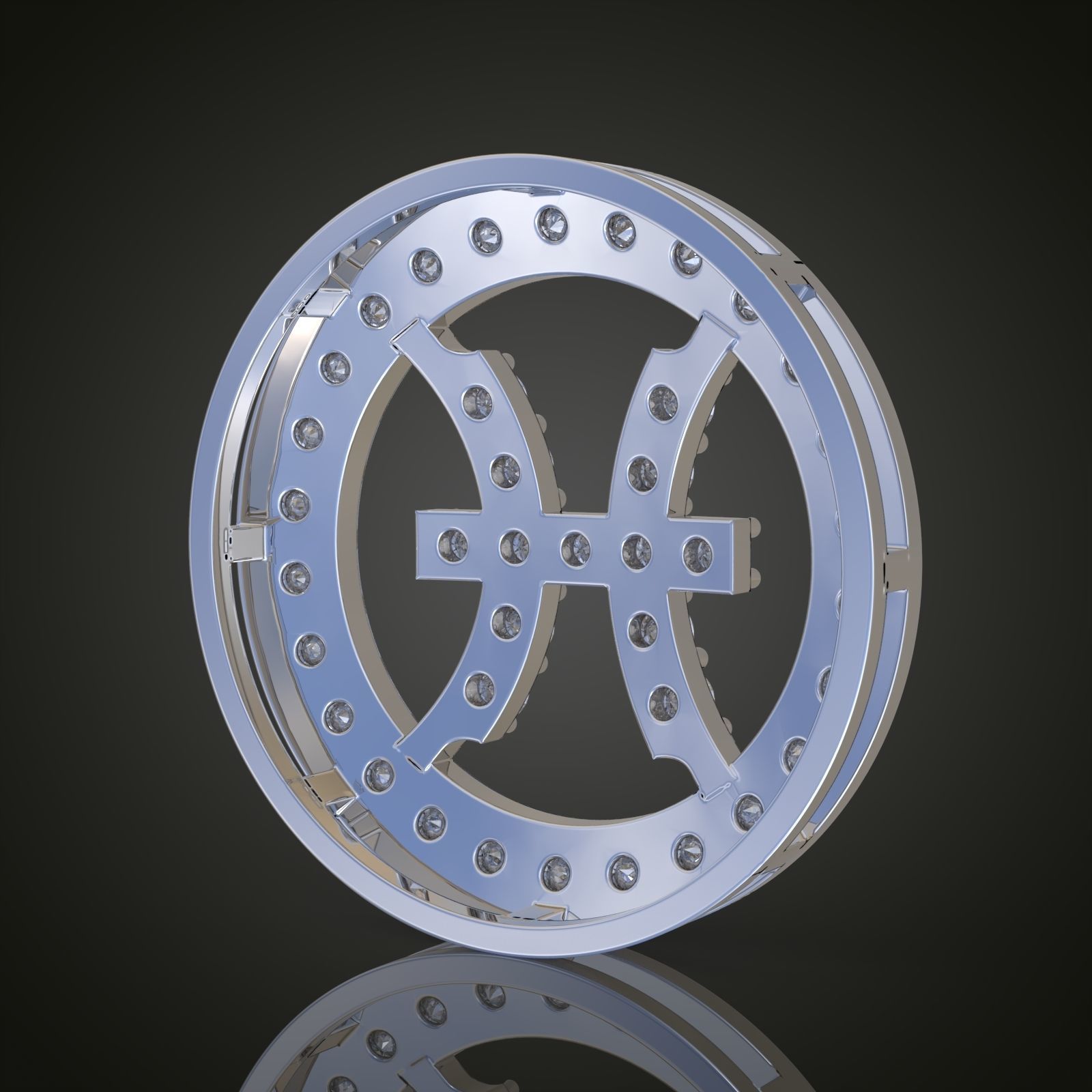 Pisces Pendant model 3D 0180 printable model 3D print model_6