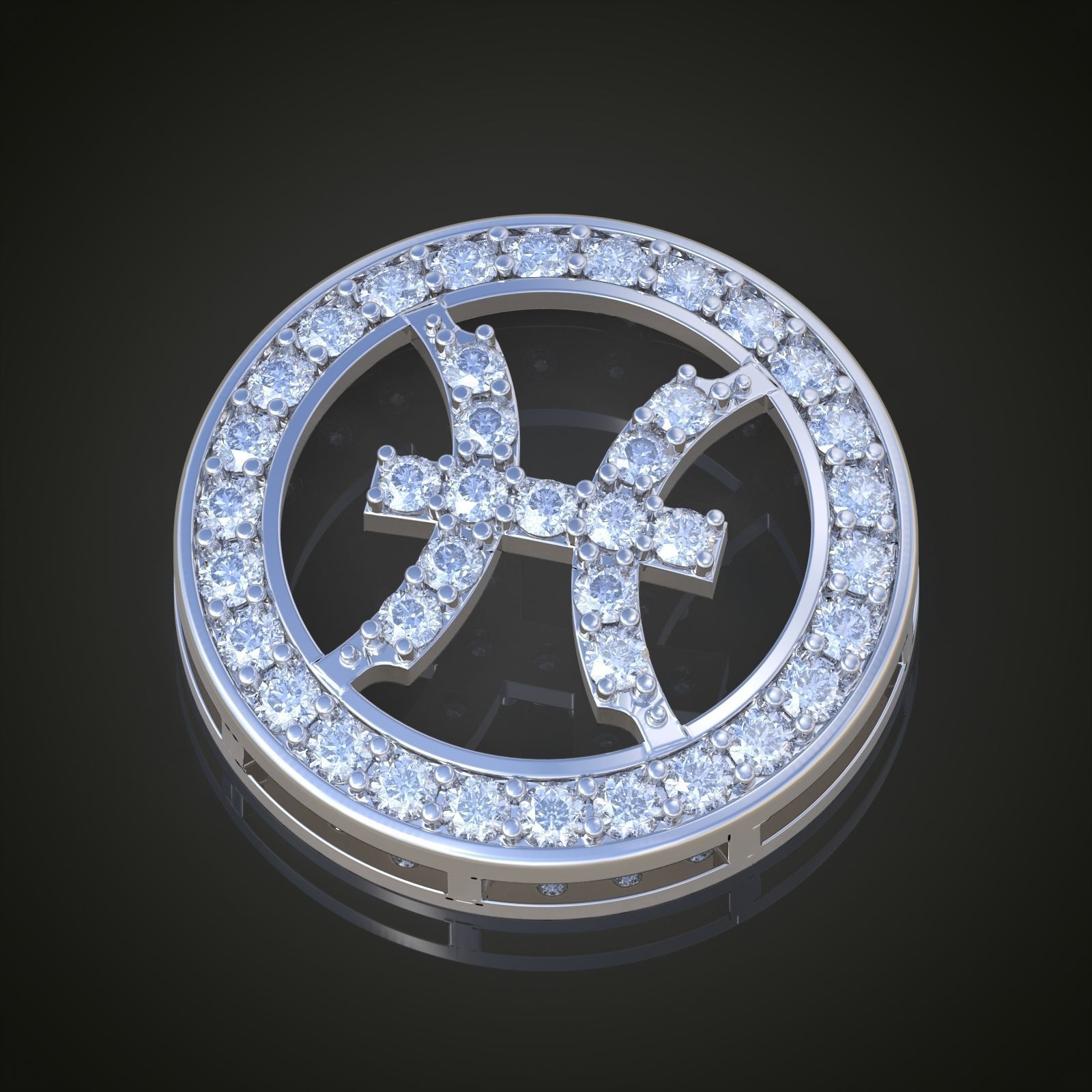 Pisces Pendant model 3D 0180 printable model 3D print model_1