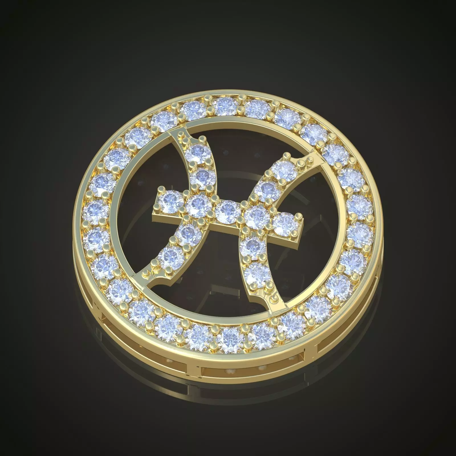 Pisces Pendant model 3D 0180 printable model 3D print model_0