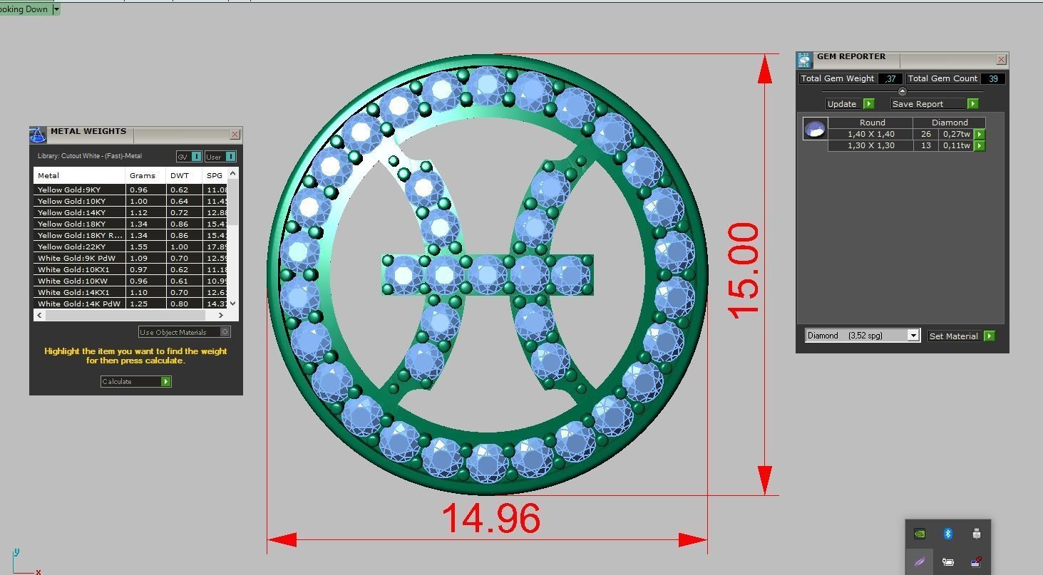 Pisces Pendant model 3D 0180 printable model 3D print model_11