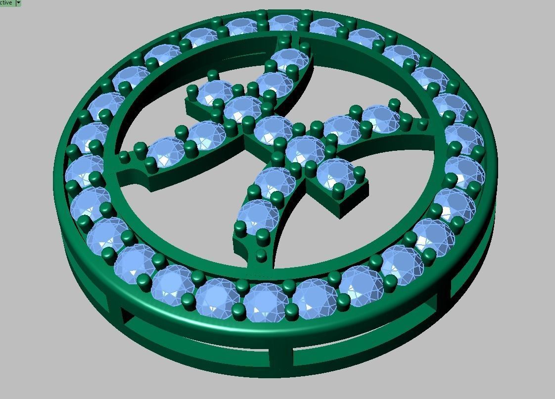 Pisces Pendant model 3D 0180 printable model 3D print model_9