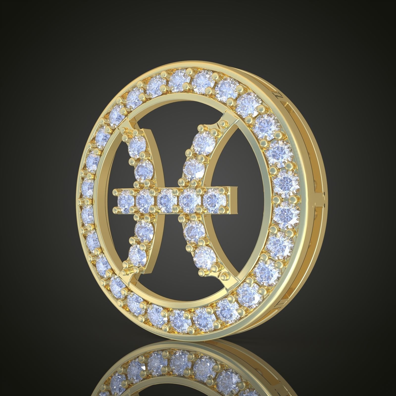 Pisces Pendant model 3D 0180 printable model 3D print model_4