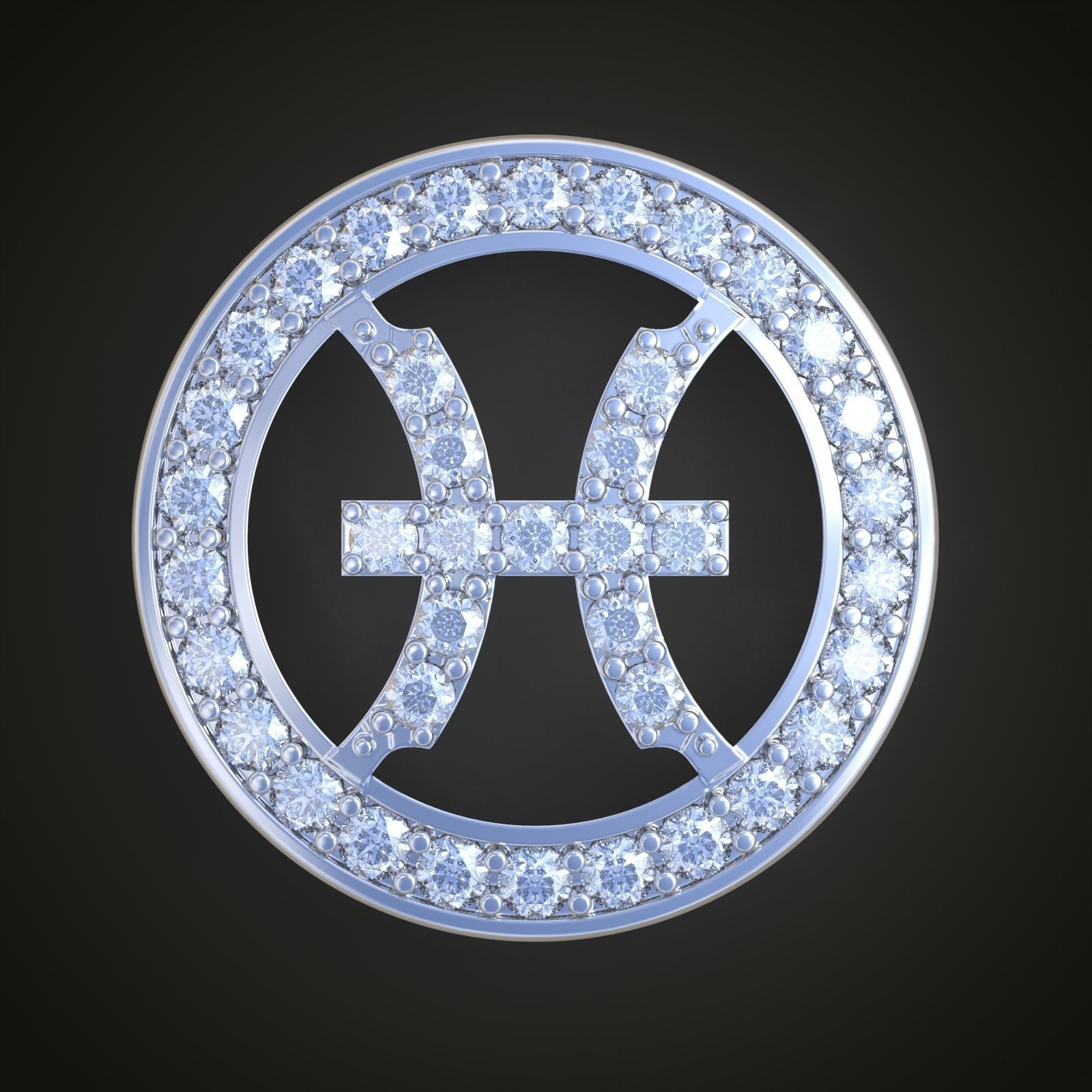 Pisces Pendant model 3D 0180 printable model 3D print model_2