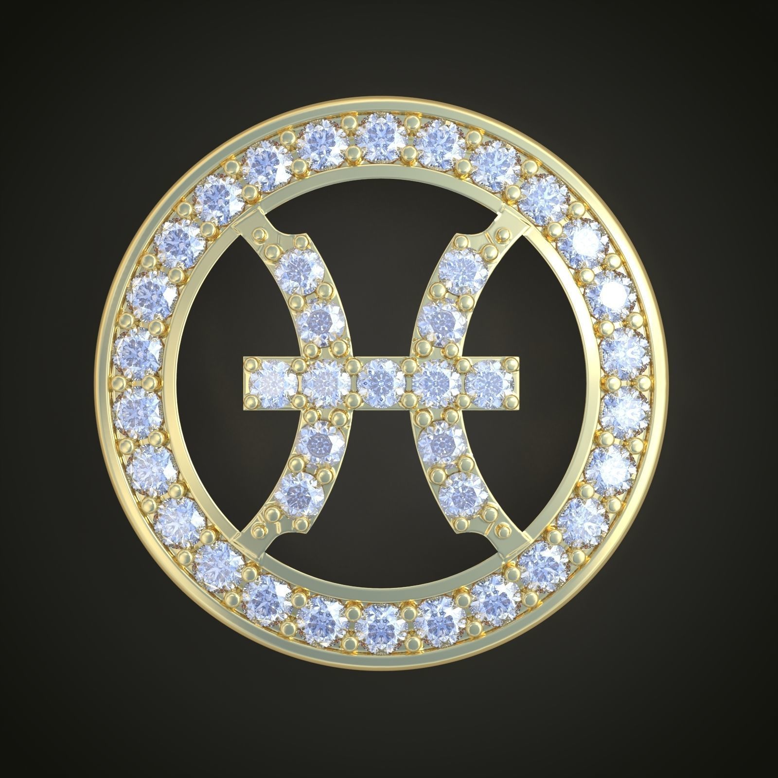 Pisces Pendant model 3D 0180 printable model 3D print model_3