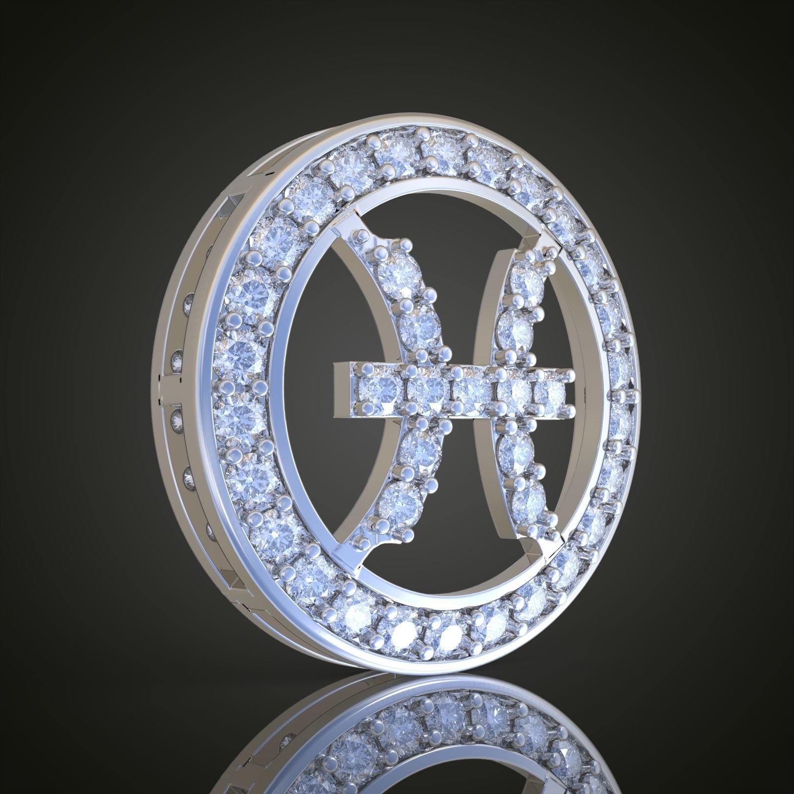 Pisces Pendant model 3D 0180 printable model 3D print model_5