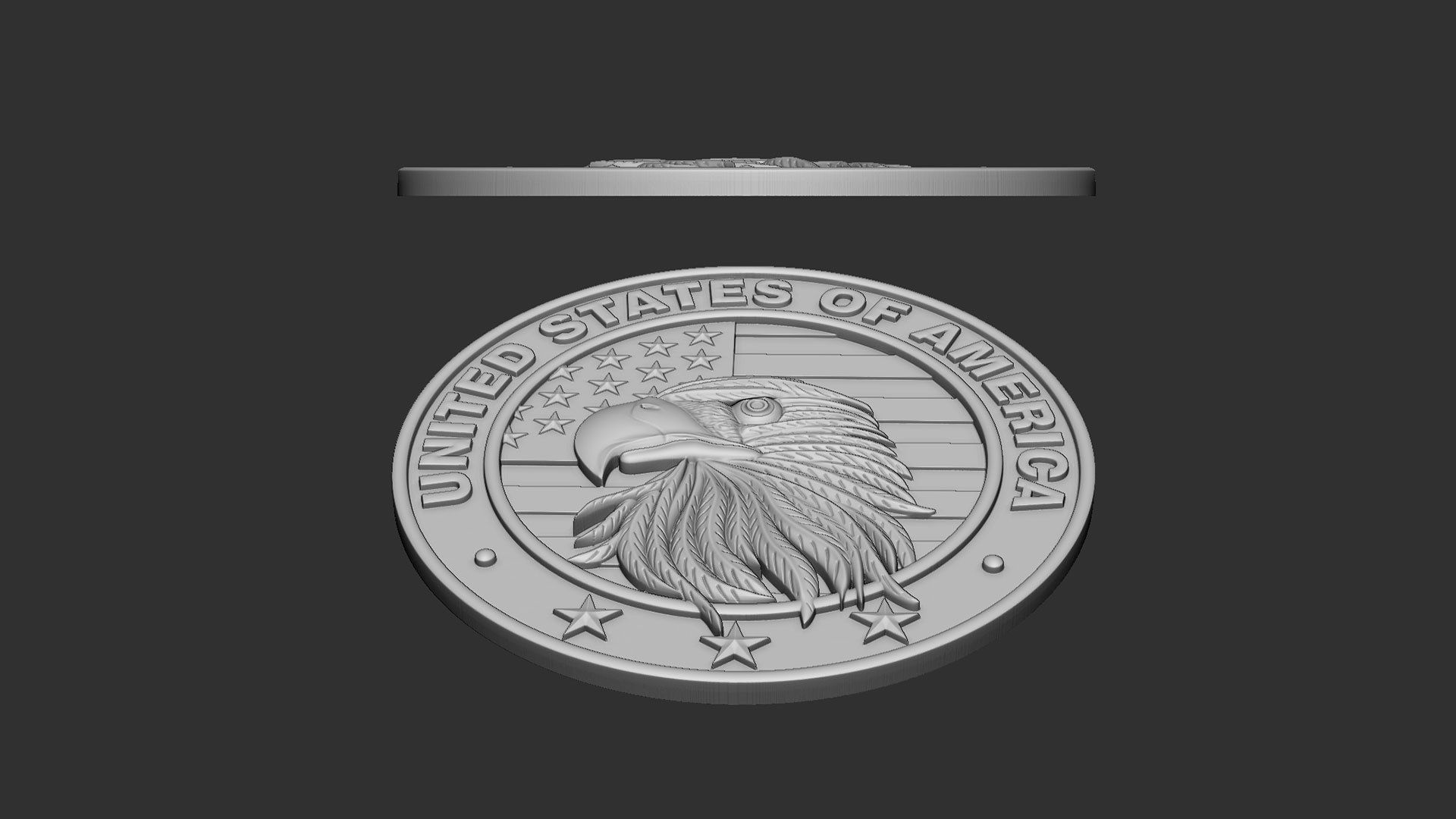 USA Eagle Medal 3D print model_5