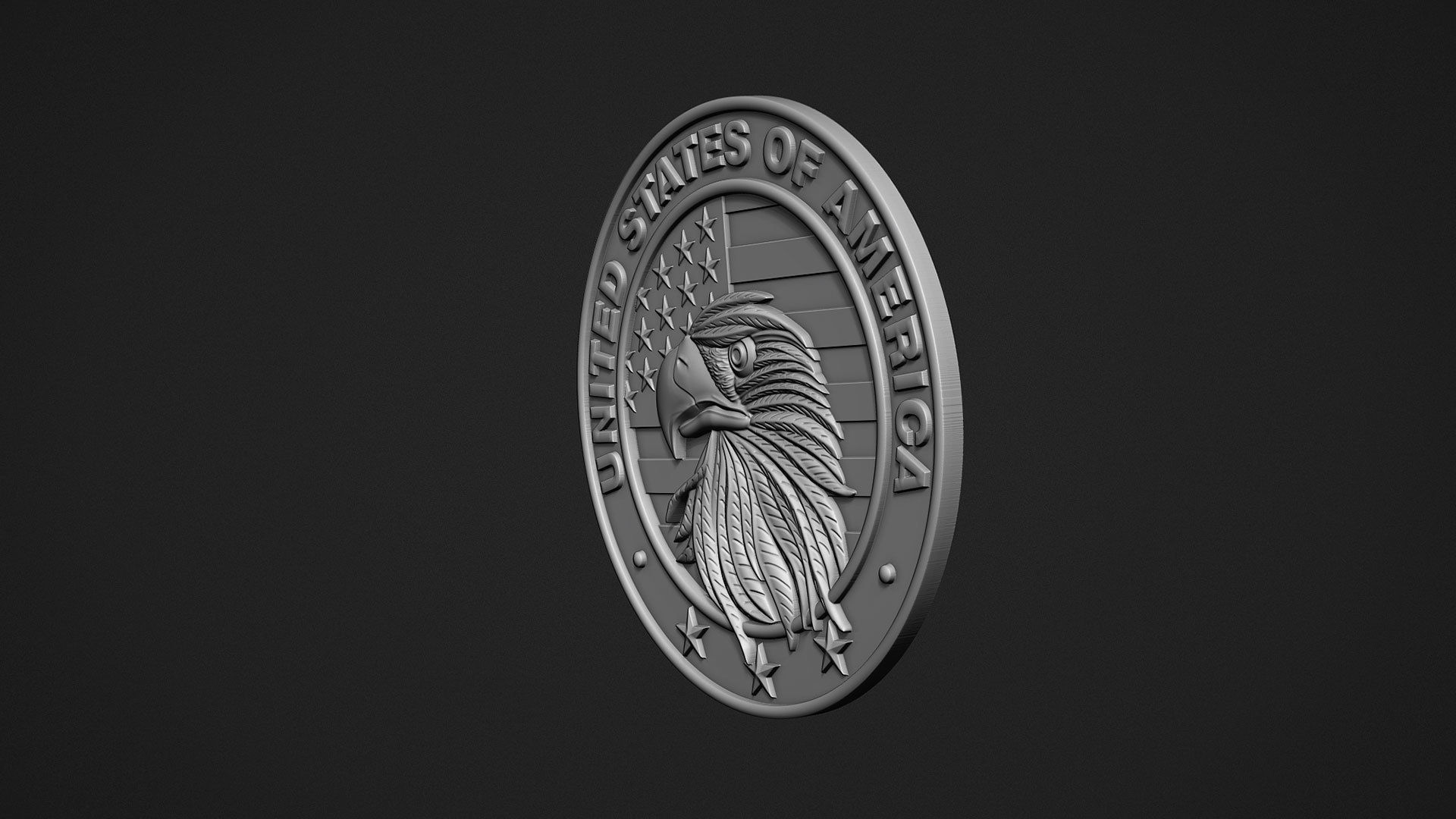 USA Eagle Medal 3D print model_1