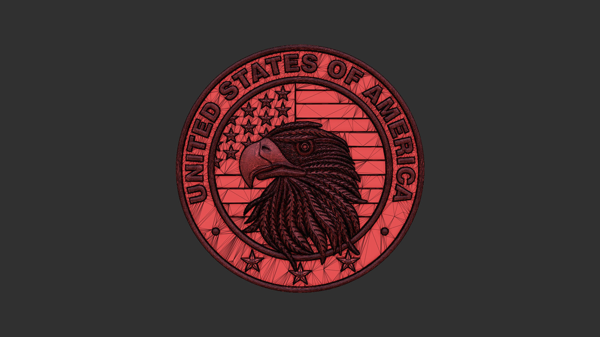 USA Eagle Medal 3D print model_7