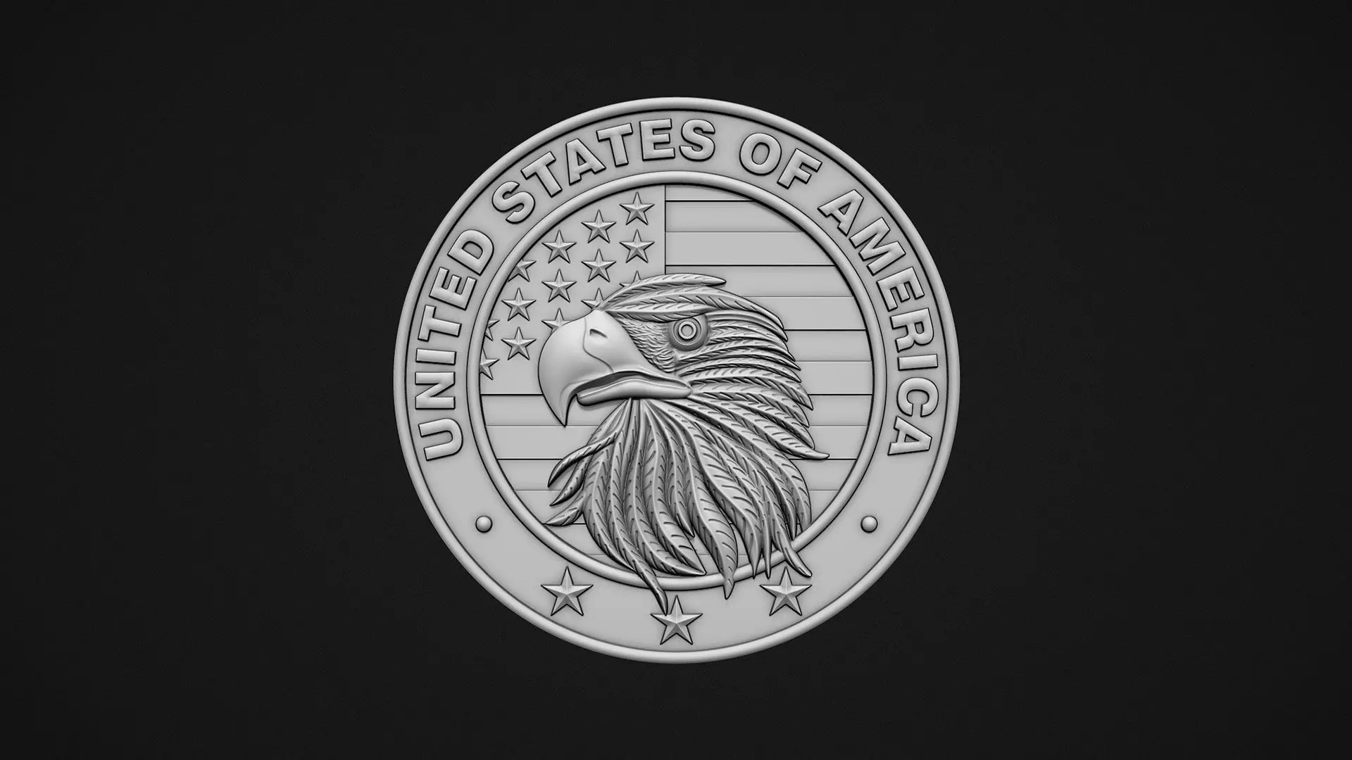 USA Eagle Medal 3D print model_0