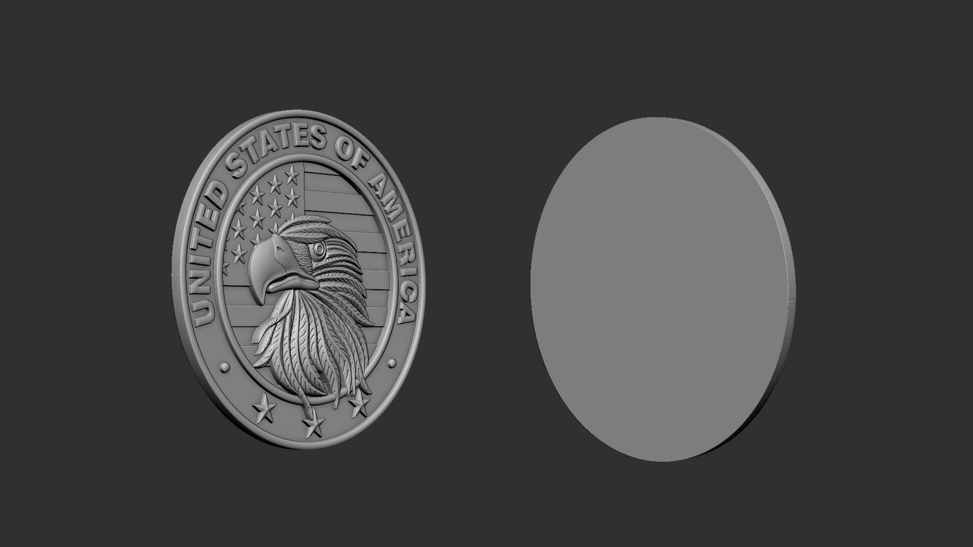 USA Eagle Medal 3D print model_4
