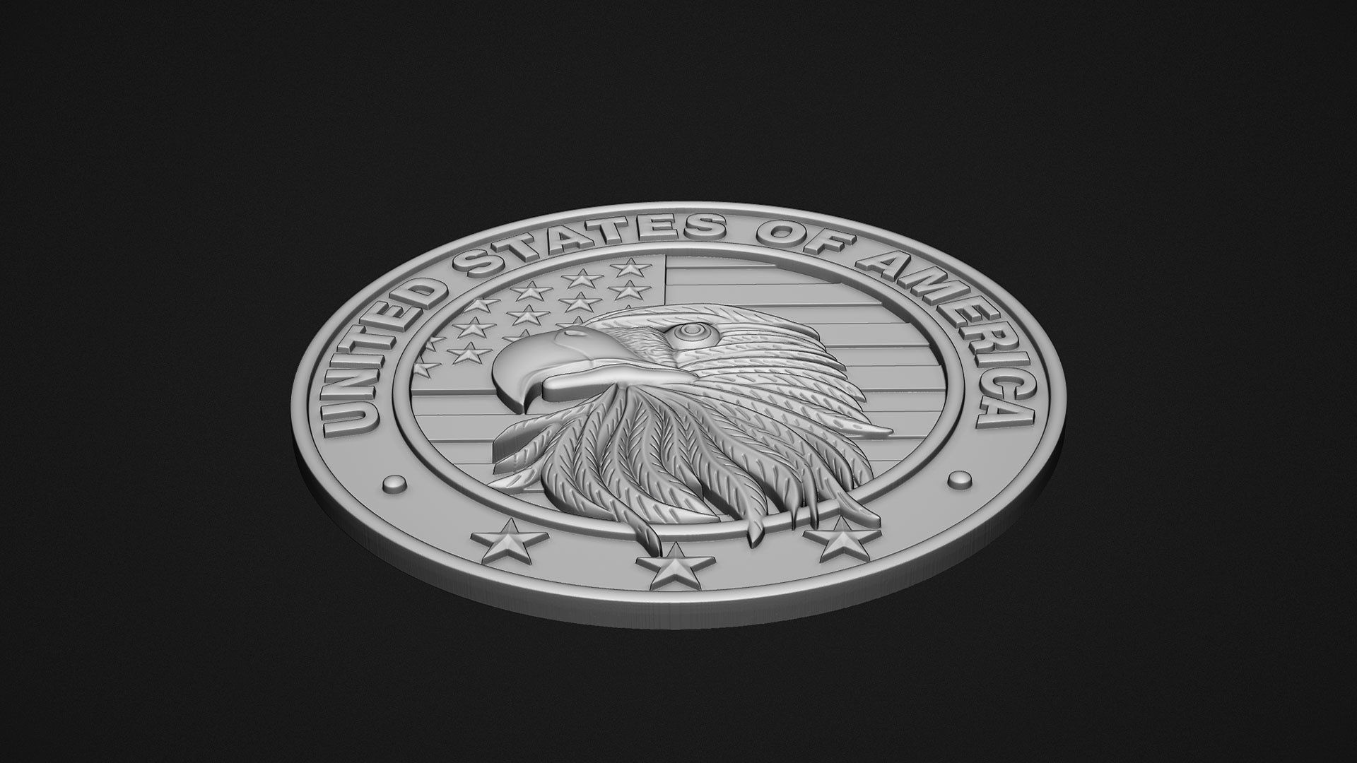 USA Eagle Medal 3D print model_3