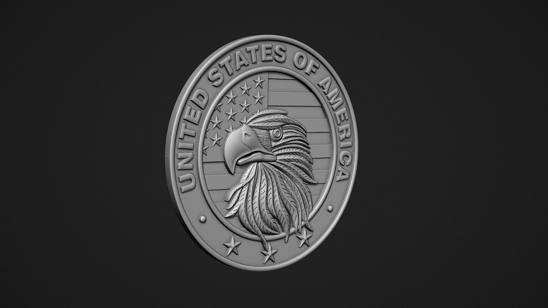 USA Eagle Medal 3D print model_2