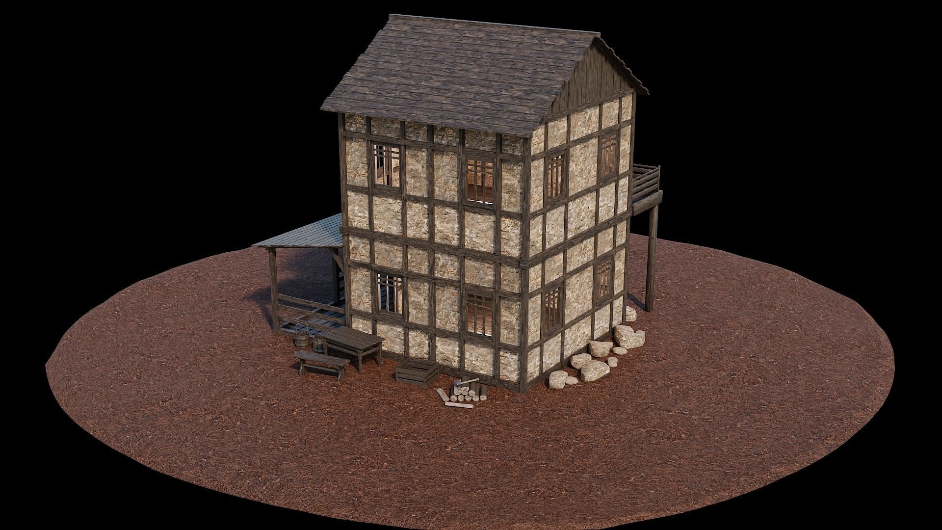 Medieval Village Asset 06 - 4K Textures Game Ready Low-poly 3D model_11