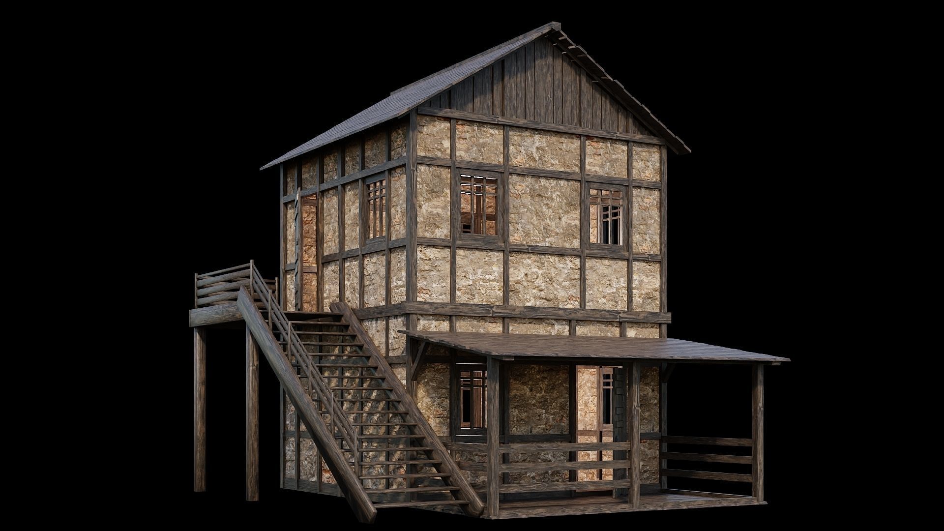 Medieval Village Asset 06 - 4K Textures Game Ready Low-poly 3D model_1