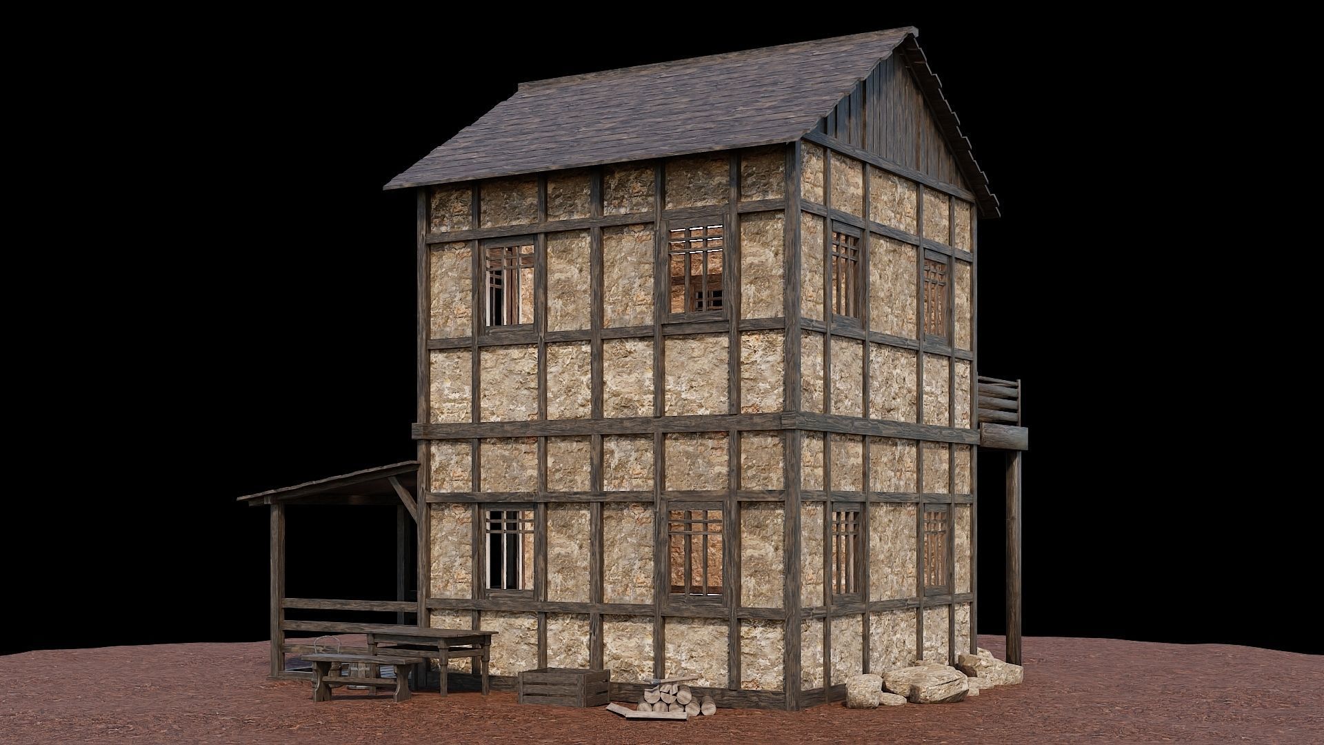 Medieval Village Asset 06 - 4K Textures Game Ready Low-poly 3D model_7