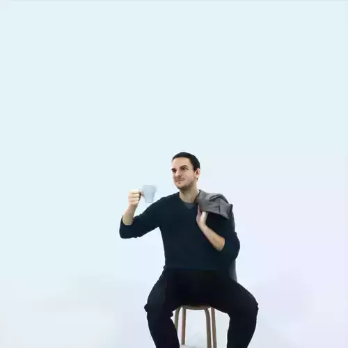 Jest 02L Drinking Coffee Sitting Casual Man