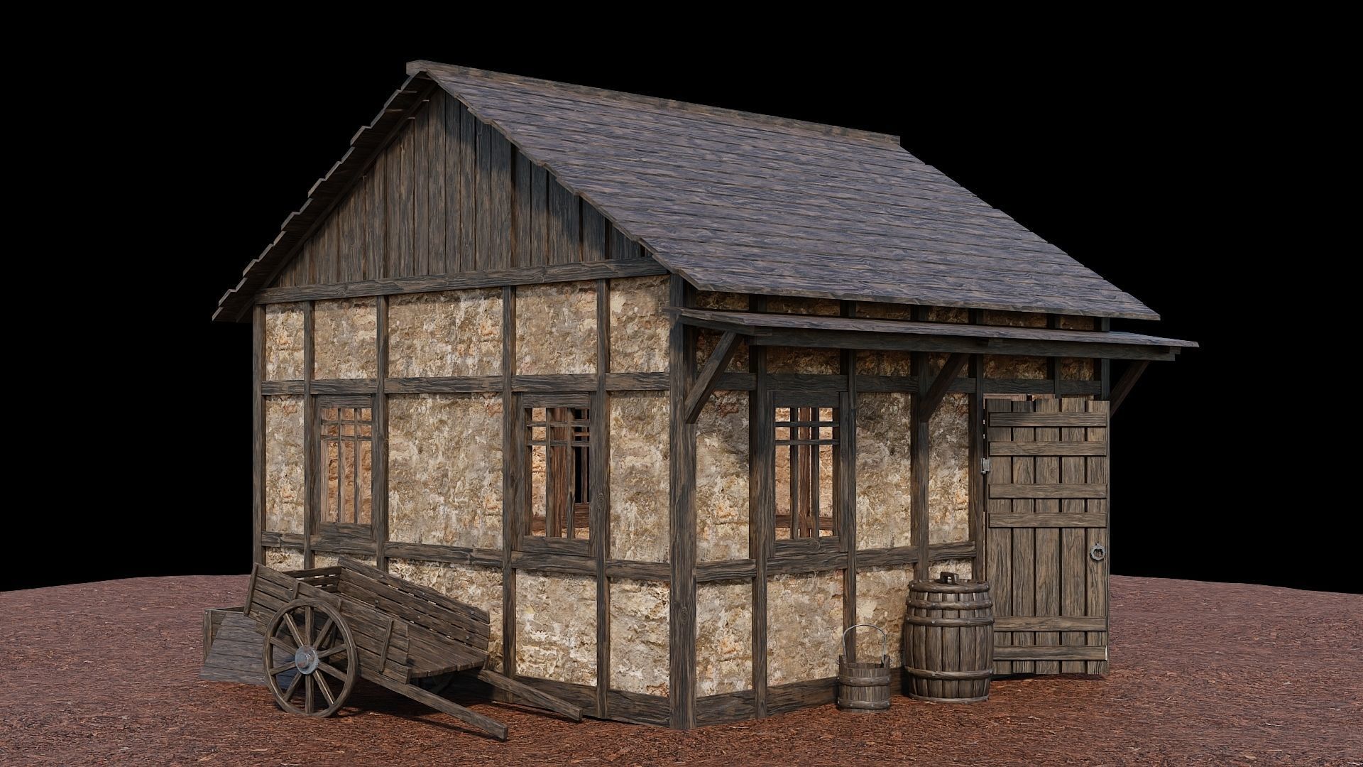 Medieval Village Asset 07 - 4K Textures Game Ready Low-poly 3D model_18