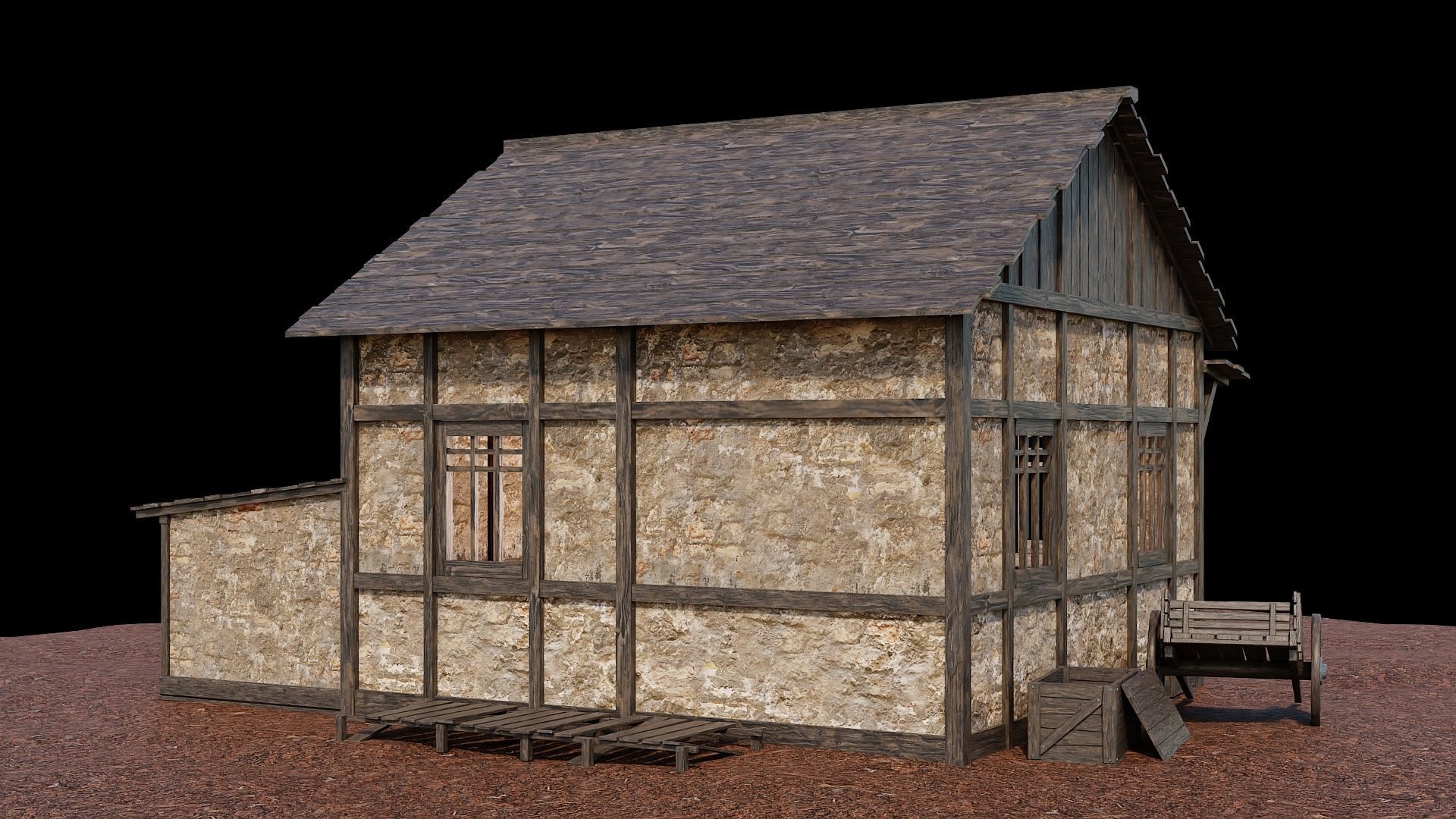 Medieval Village Asset 07 - 4K Textures Game Ready Low-poly 3D model_2
