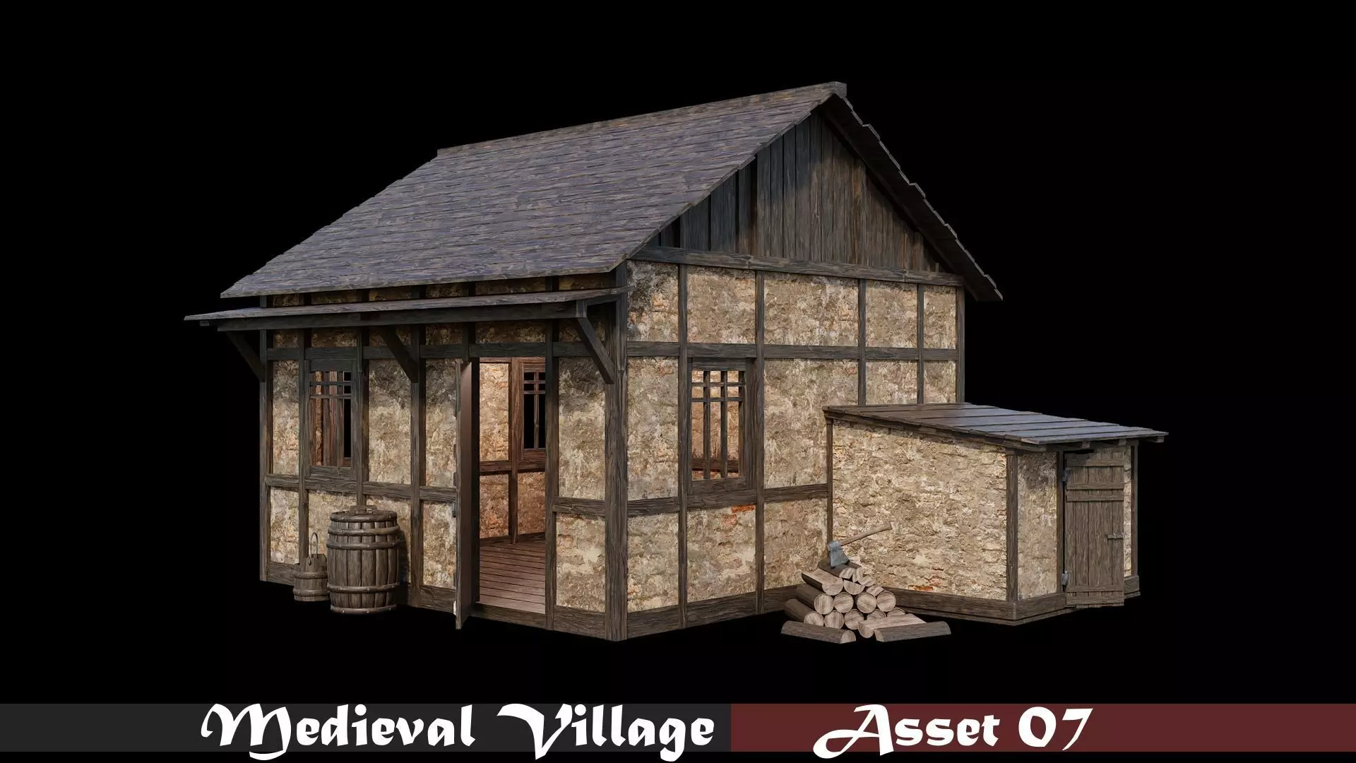 Medieval Village Asset 07 - 4K Textures Game Ready Low-poly 3D model_0