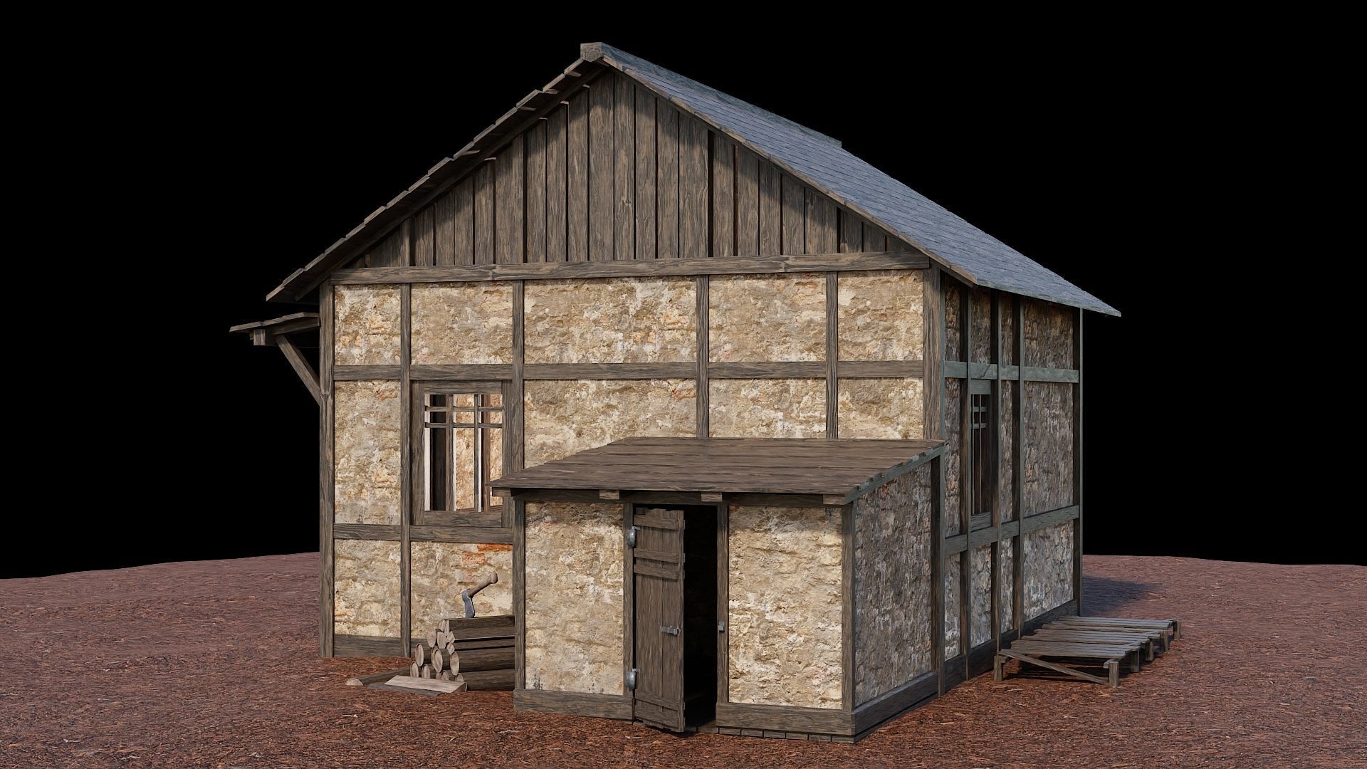 Medieval Village Asset 07 - 4K Textures Game Ready Low-poly 3D model_3