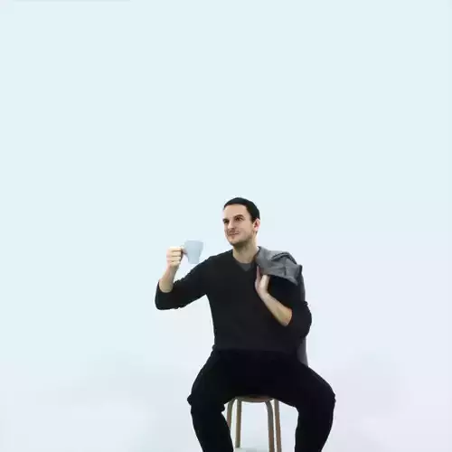 Jest 02C Drinking Coffee Sitting Casual Man