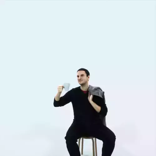 Jest 02B Drinking Coffee Sitting Casual Man