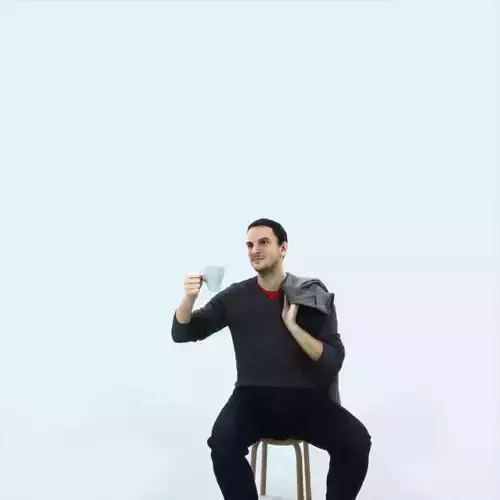Jest 02A Drinking Coffee Sitting Casual Man