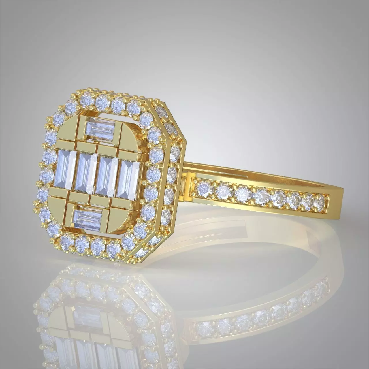 Diamond ring 0332 3D printable model10 3D print model_0