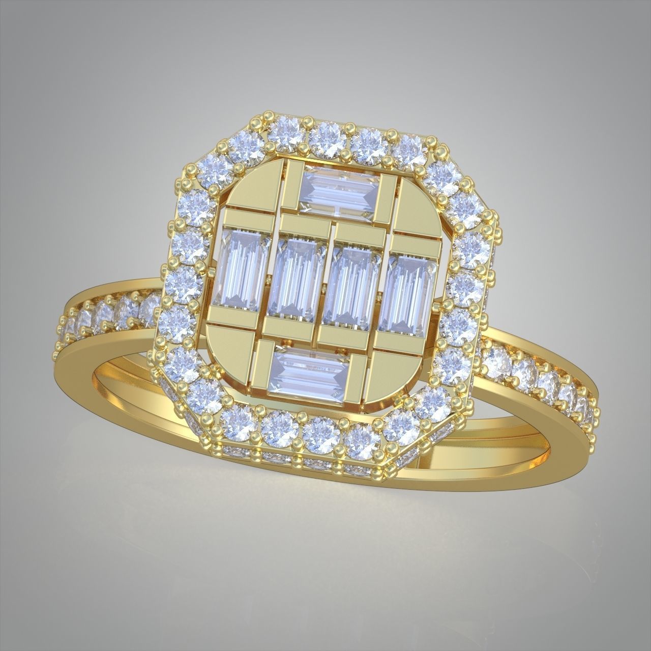 Diamond ring 0332 3D printable model10 3D print model_2