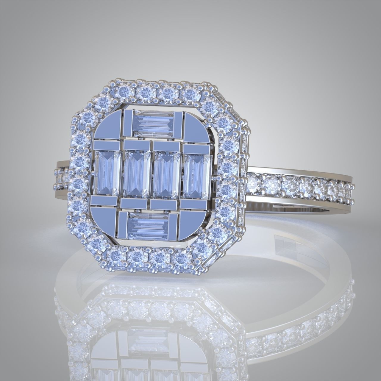 Diamond ring 0332 3D printable model10 3D print model_8