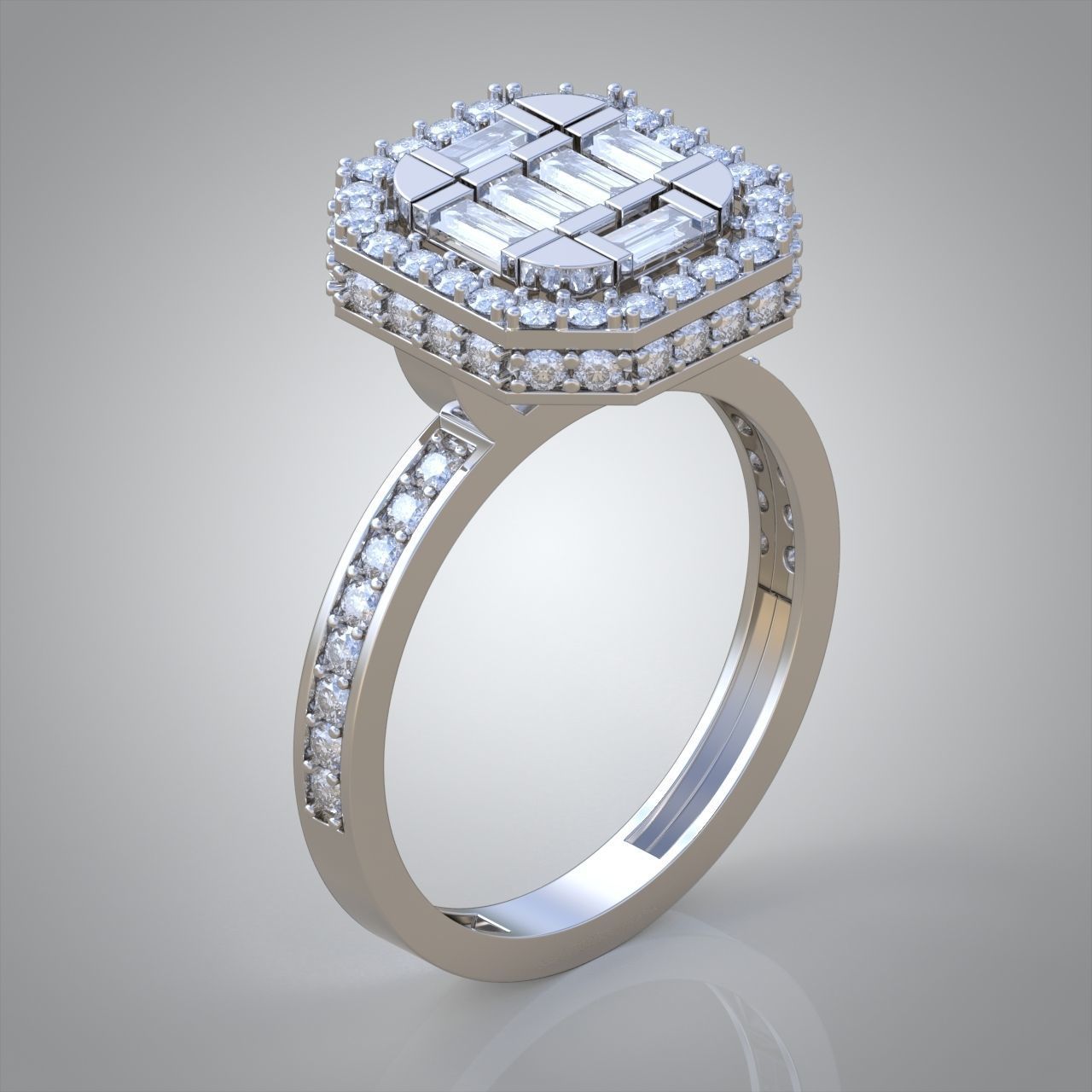 Diamond ring 0332 3D printable model10 3D print model_7
