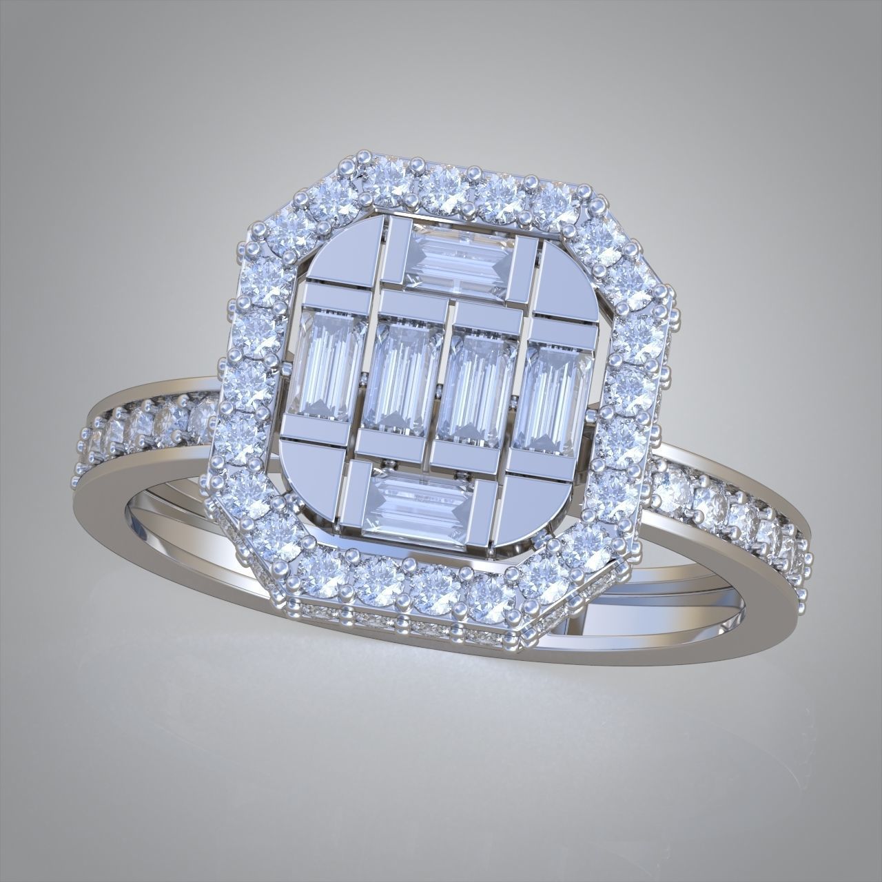 Diamond ring 0332 3D printable model10 3D print model_3