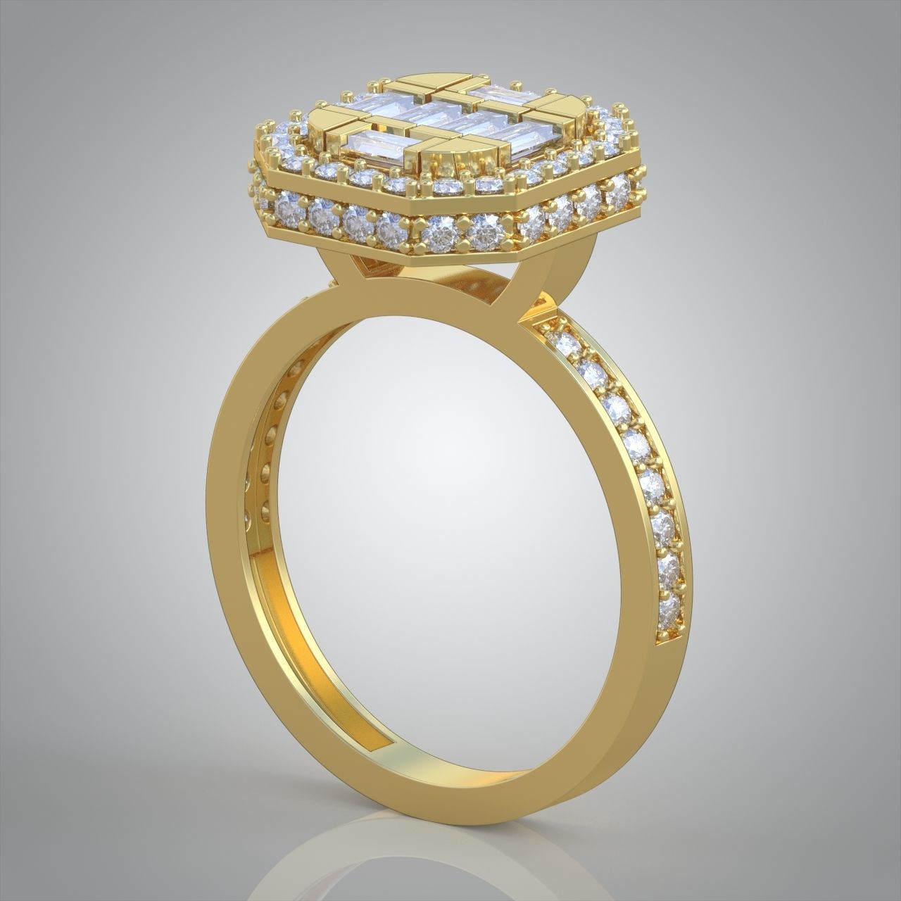 Diamond ring 0332 3D printable model10 3D print model_5