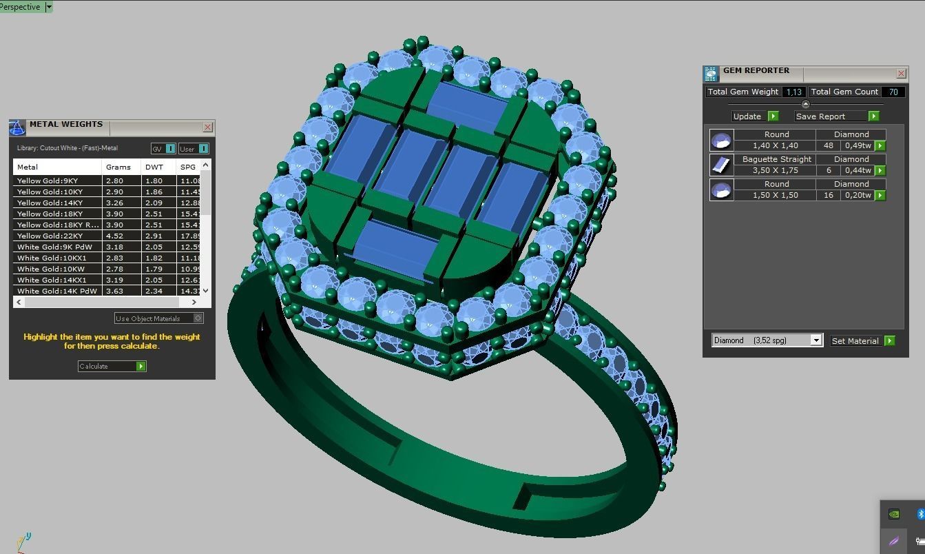 Diamond ring 0332 3D printable model10 3D print model_14